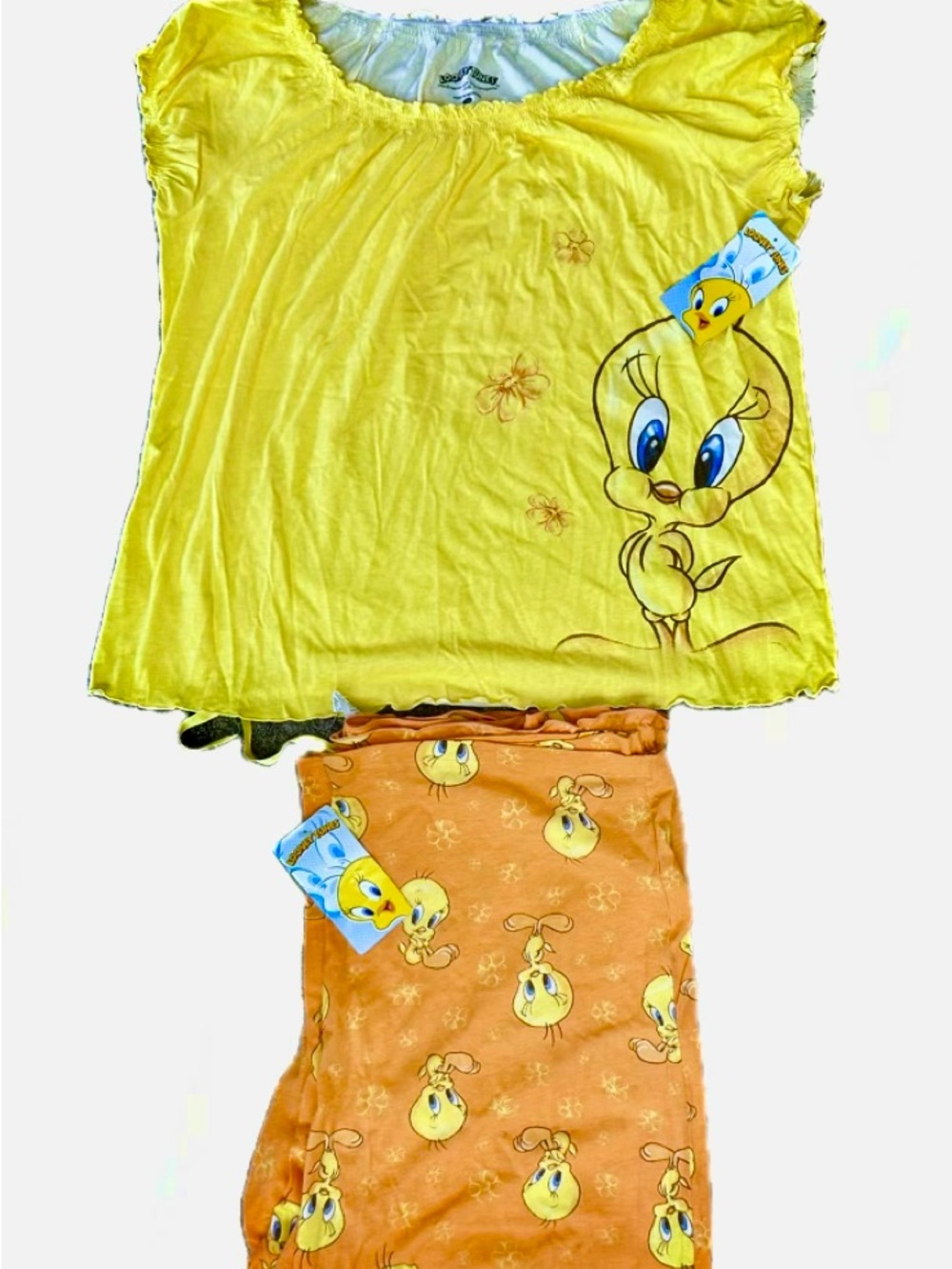 Warner Bros. Tweety Two-Piece Pajama Set in Yellow and Orange